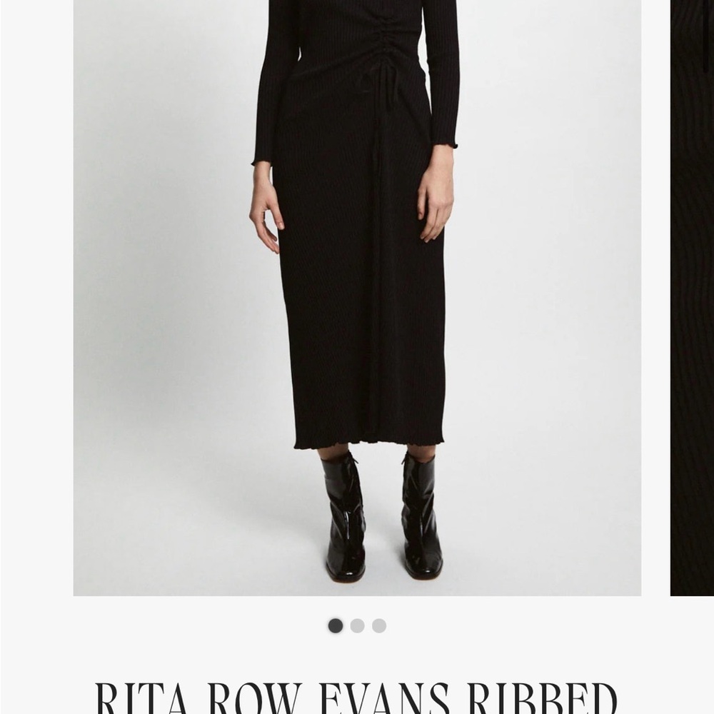 Rita Row Black Ribbed Midi Dress